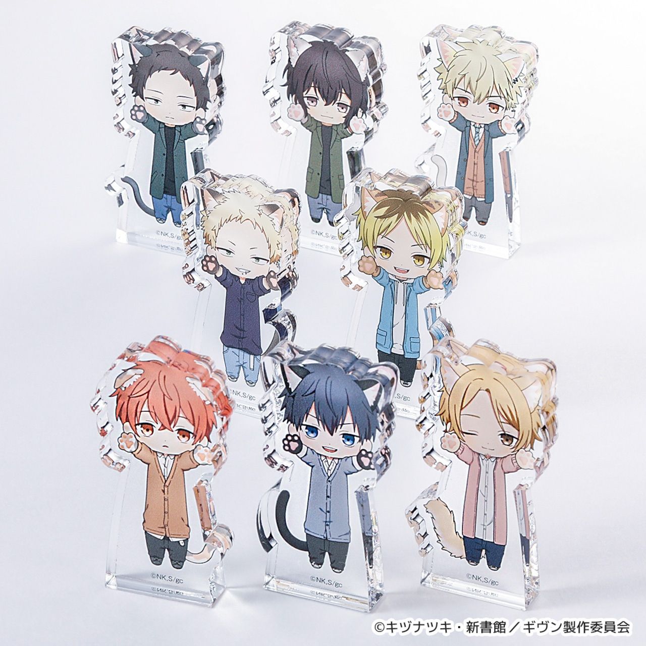 伸懶腰貓咪造型壓克力小磚