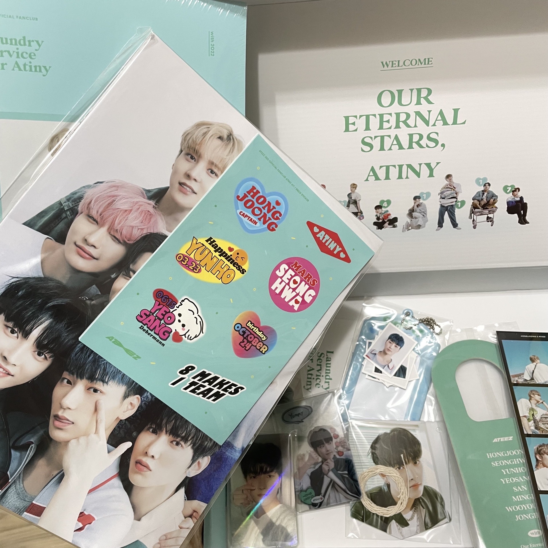 3期會員禮 粉髮星+粉髮證件照+粉髮透卡（含整組Ateez 22’3期 會員禮 ）