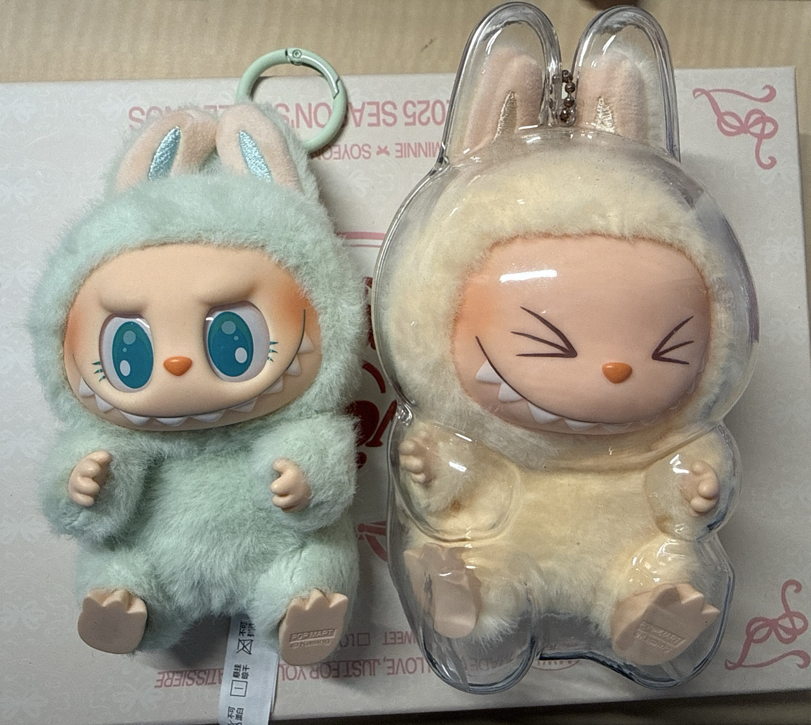 兩隻已拆的labubu
