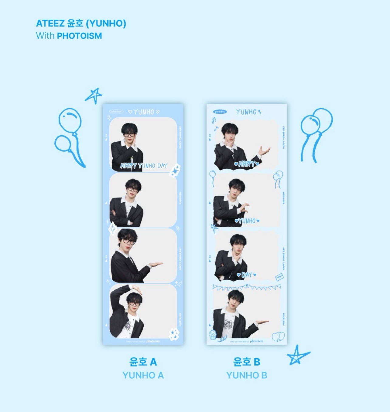 Ateez yunho 丁潤浩 生日派貼 人生四格