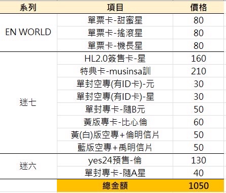 ［客訂］ENHYPEN小卡、空專、週邊