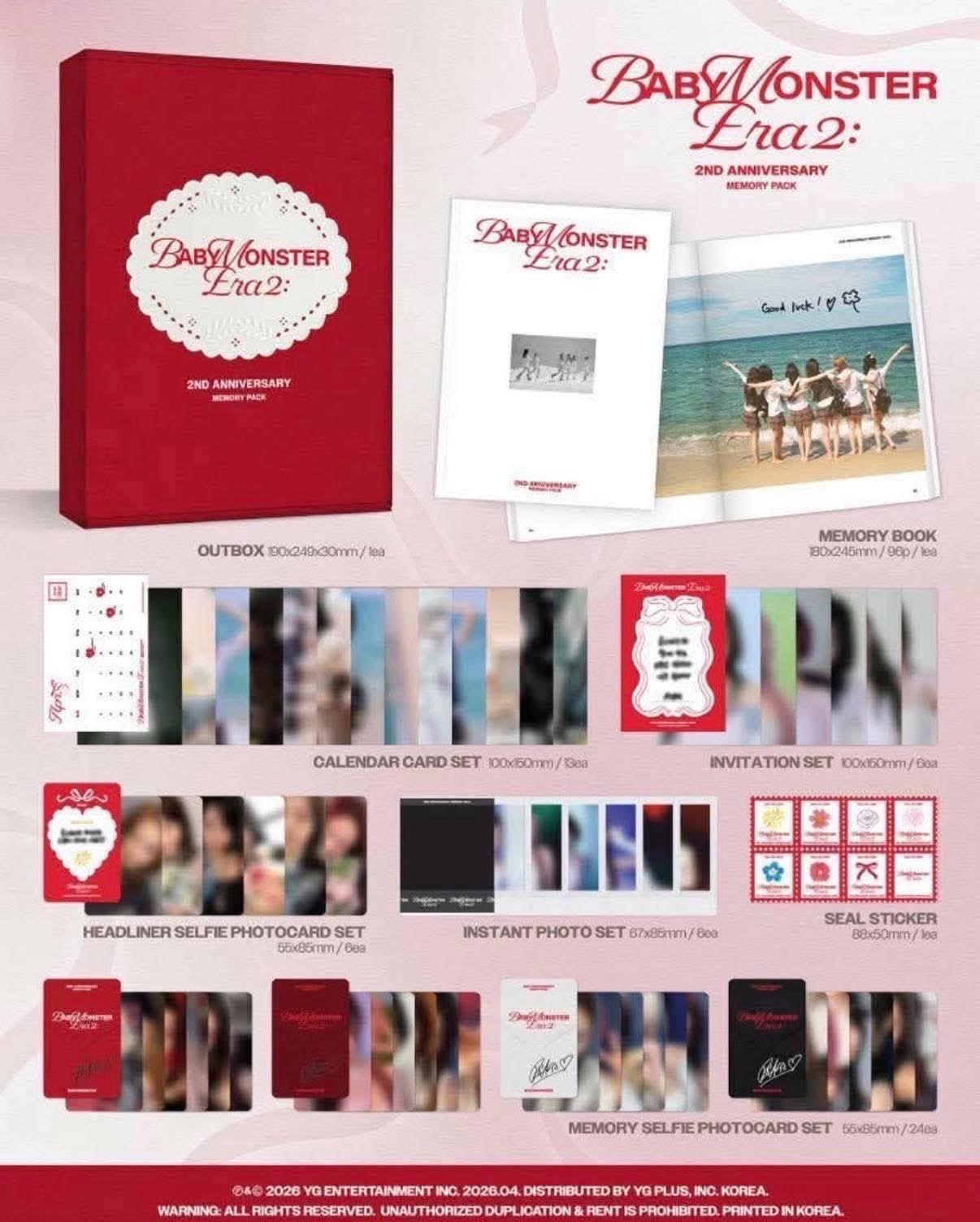 Babymonster 二週年寫真 固配6卡+1拍立得