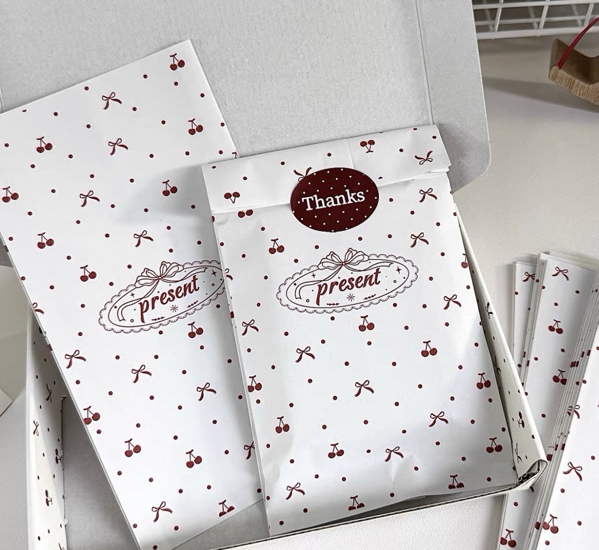 11*20cm櫻桃蝴蝶結紙袋