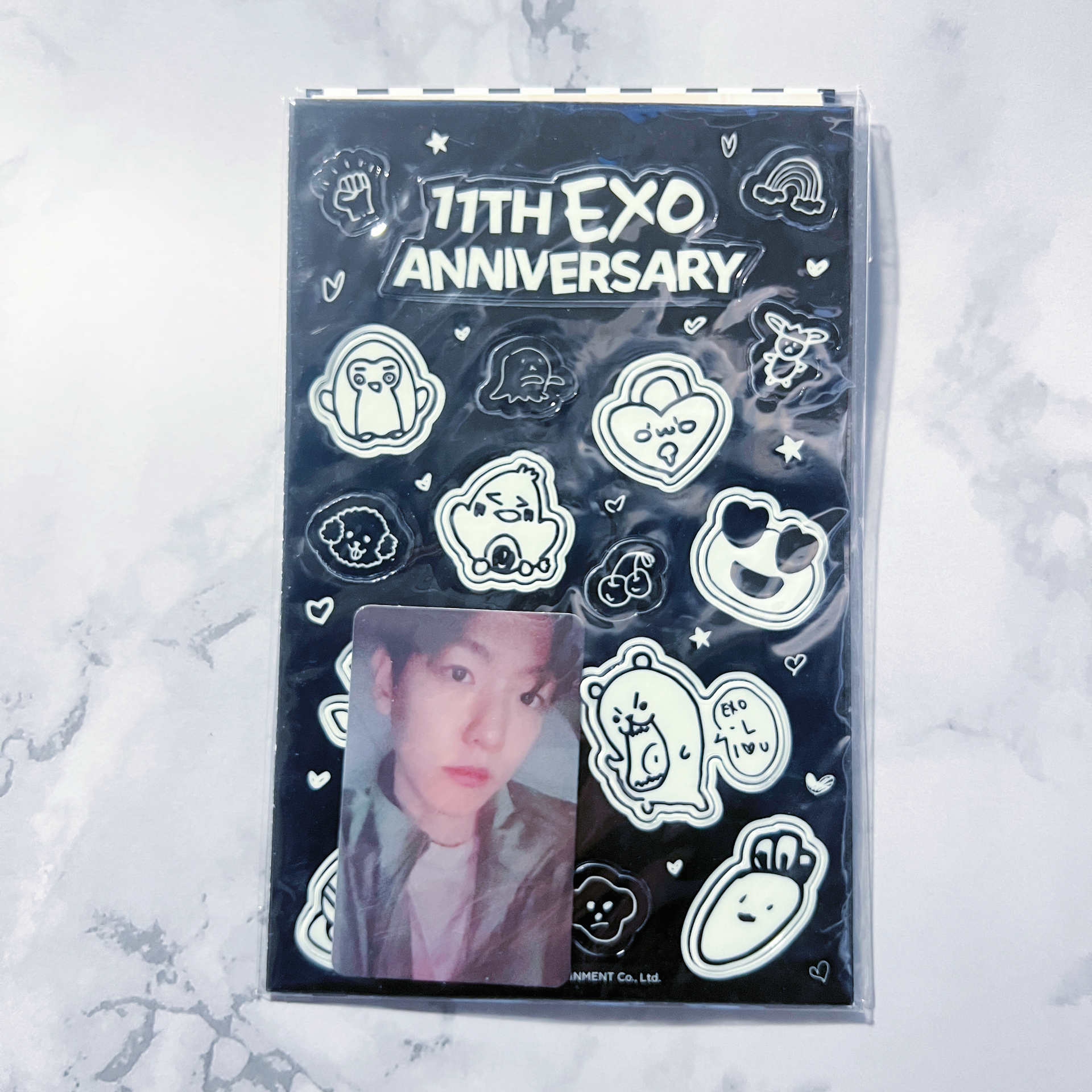 EXO 伯賢 11週年 夜光貼紙小卡組 全新未拆