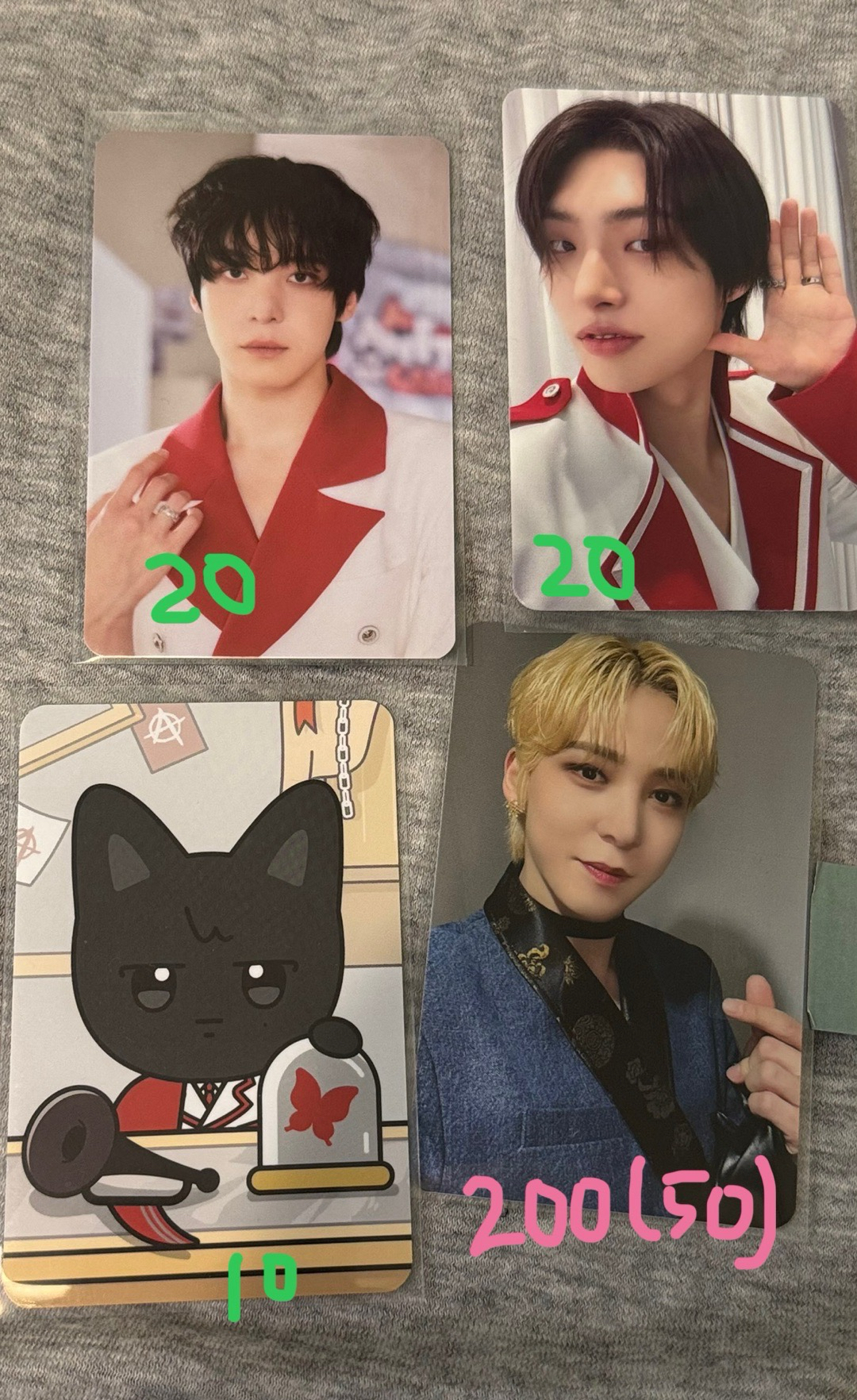 Ateez小卡 / GH4 am飲料卡 /GH3 ms 簽售卡 嘟嘴卡/ 友榮小卡/ 雙人卡 /崔傘豆豆眼娃卡