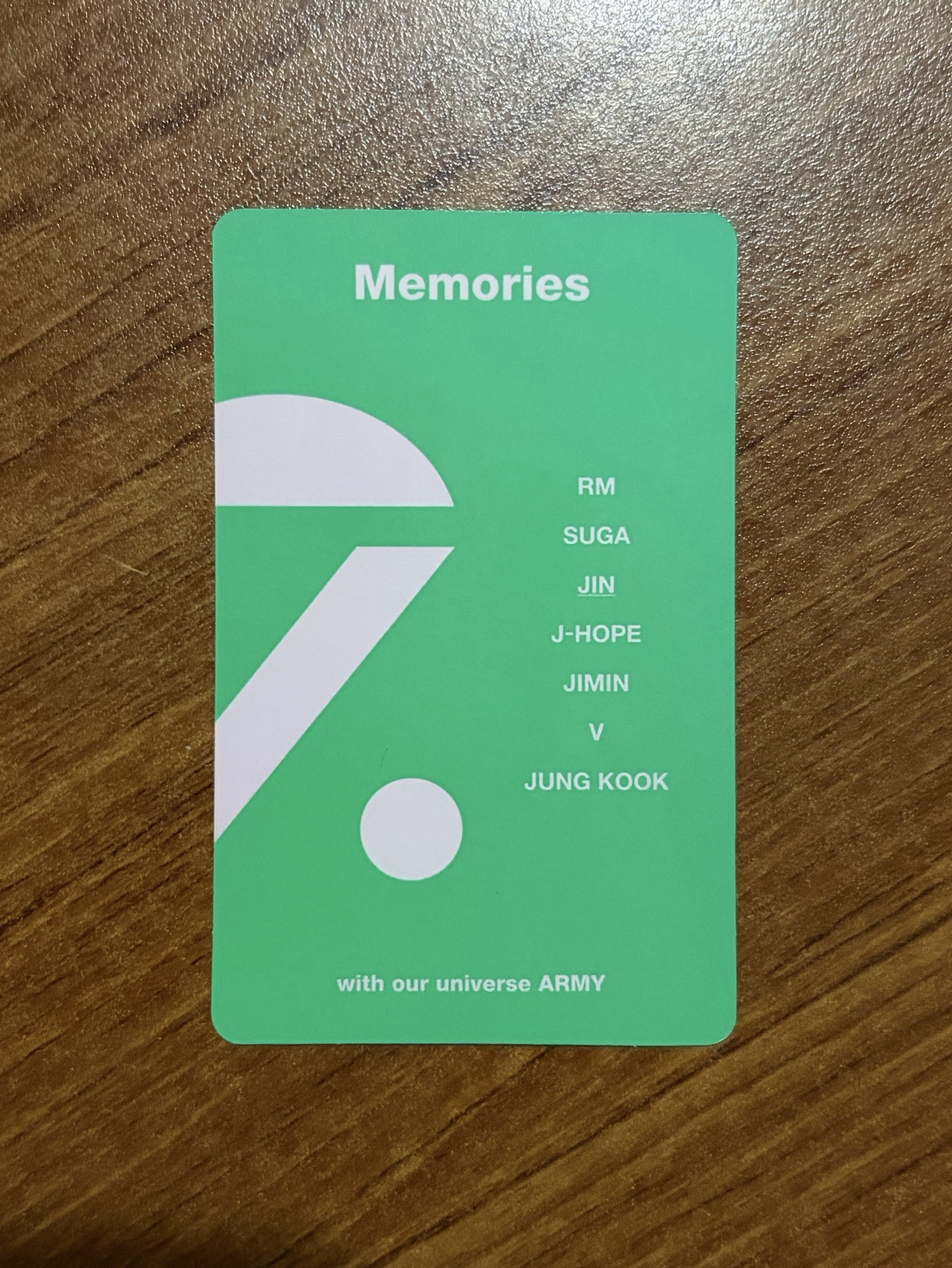 BTS Jin 2020藍光回憶錄小卡 金碩珍