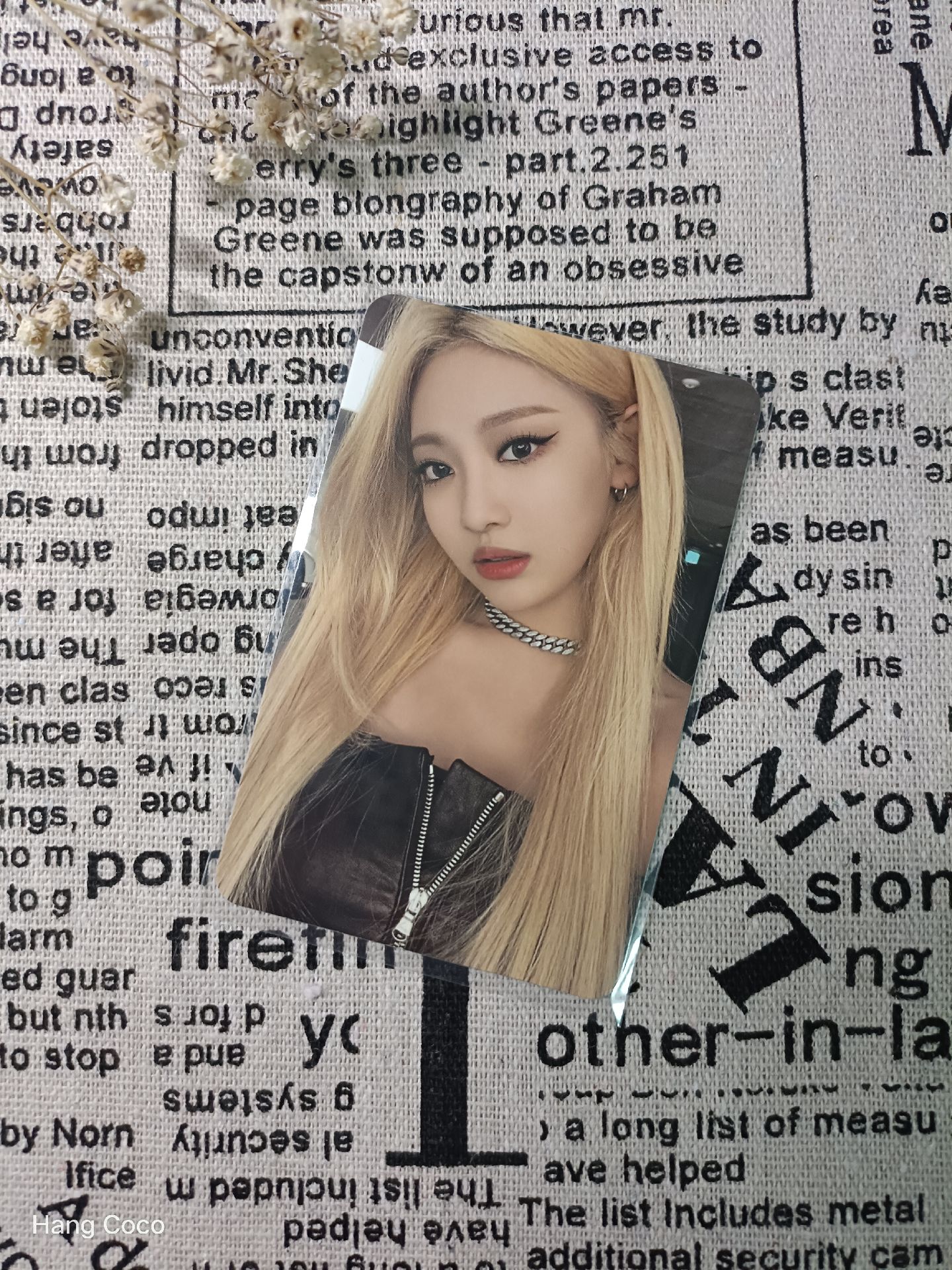 ♪aespa金髮寧寧貓♪ 韓字背「謝謝你一直以來的支持~~我愛你!」🥠可當綁🥠