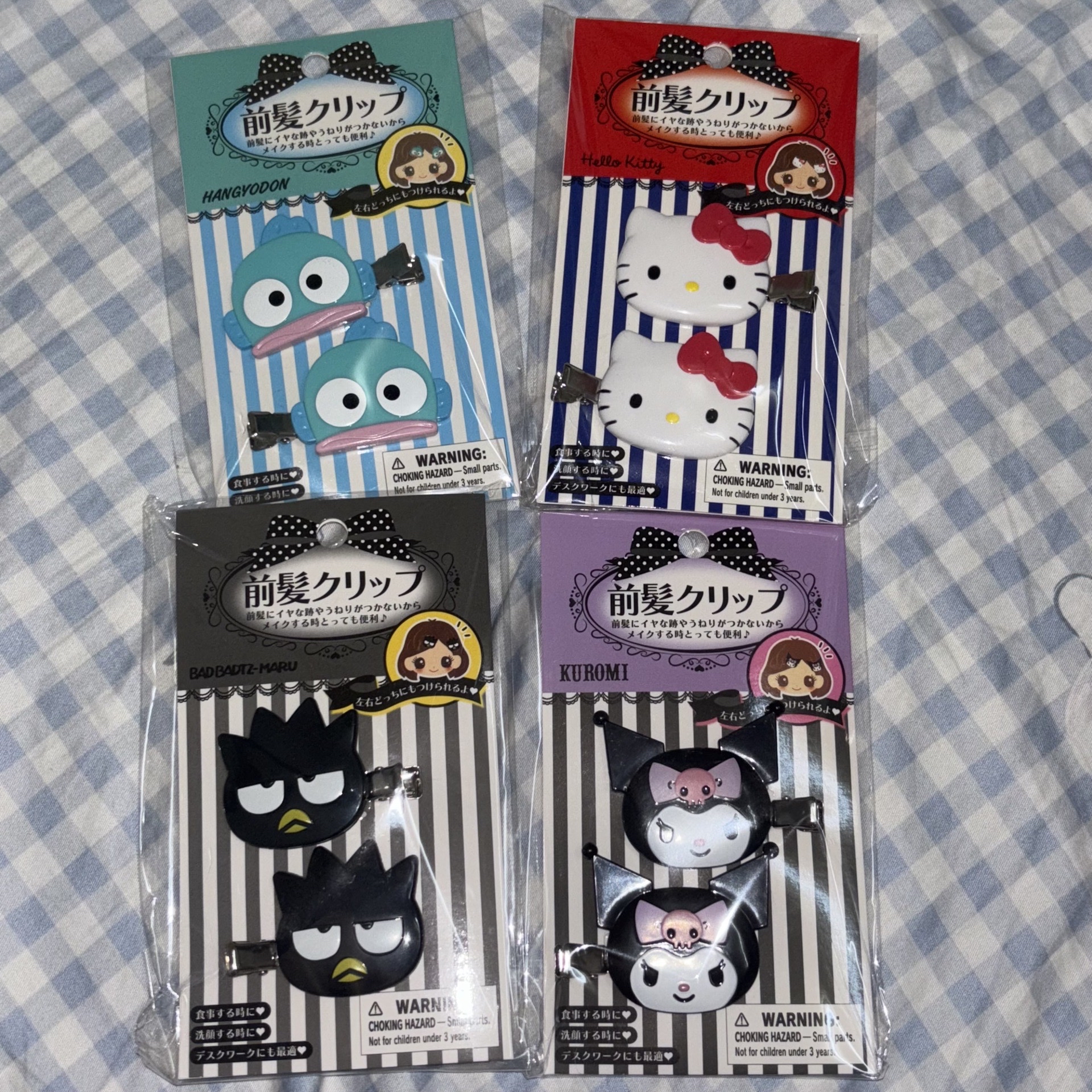 三麗鷗 橫板髮夾 醜魚 酷企鵝 酷洛米 Kitty 