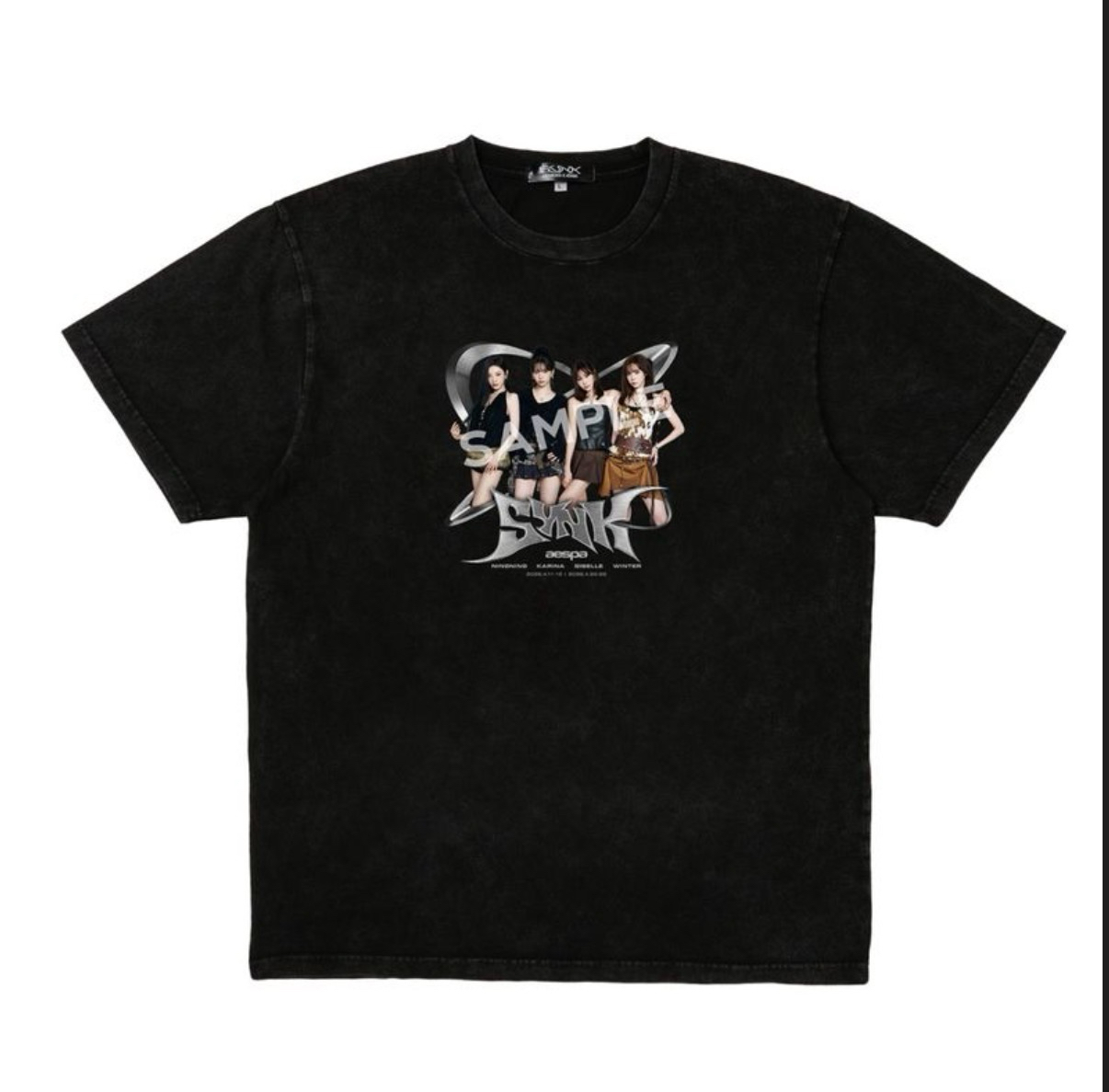 aespa黑色人像短袖