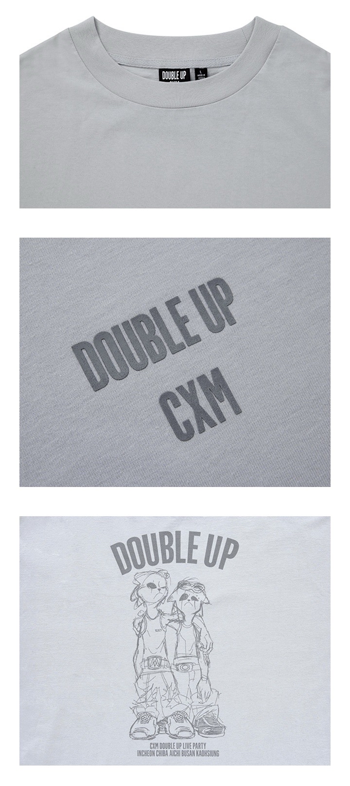 CxM DOUBLE UP 灰色長袖 T-Shirt（M）