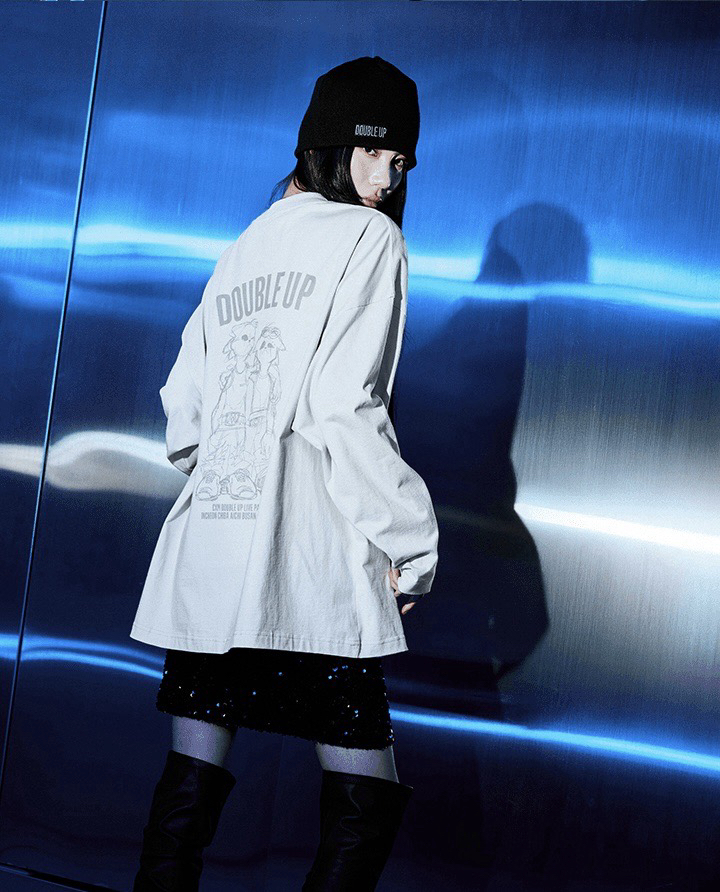 CxM DOUBLE UP 灰色長袖 T-Shirt（M）