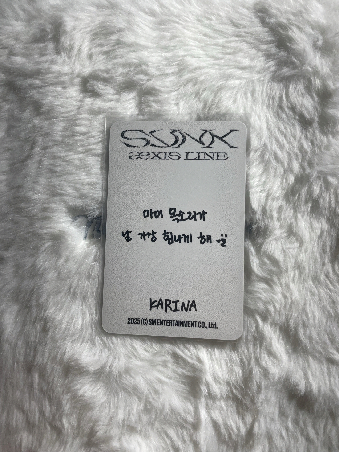 Karina 韓文手寫卡背 三巡 周邊卡 首爾場週衣服柚