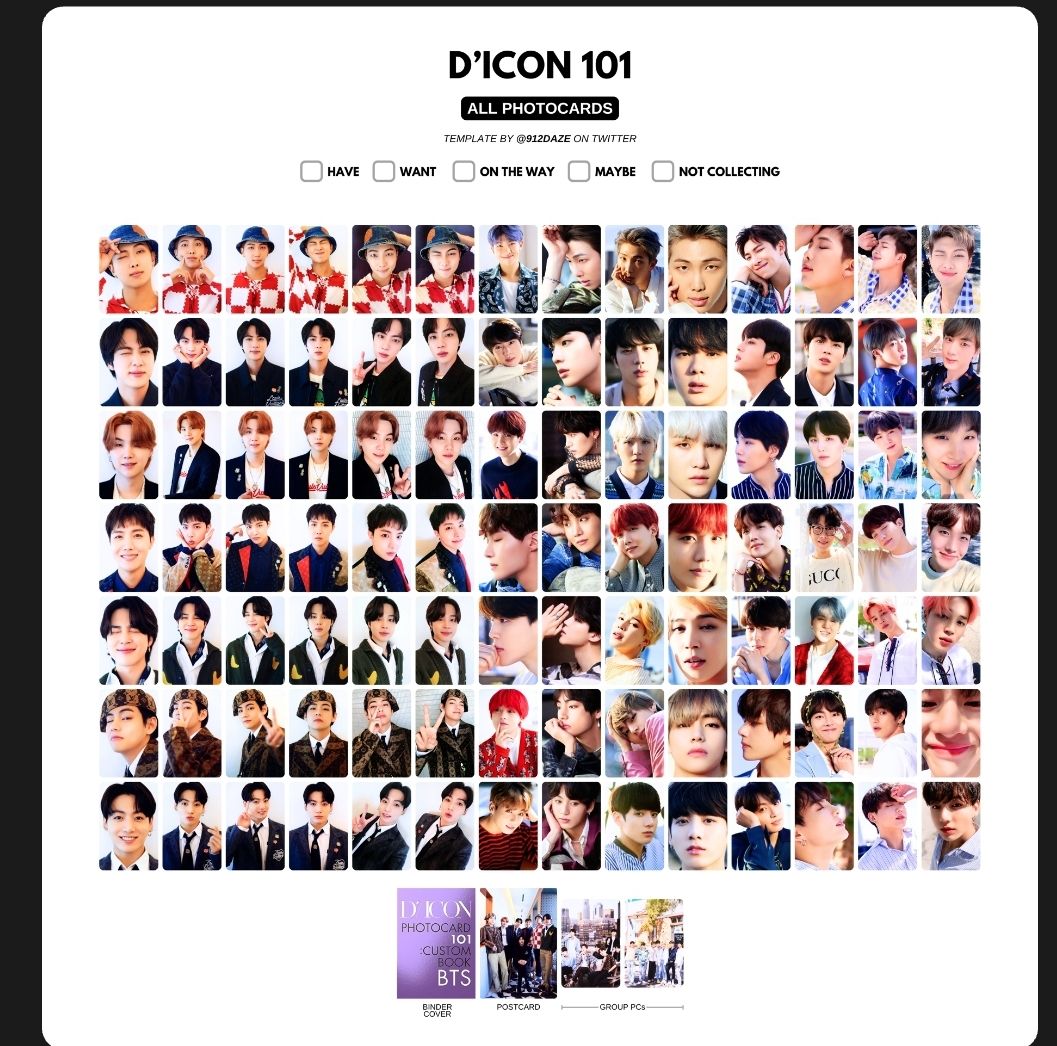 整套含綁價格 dicon 101張小卡 BTS