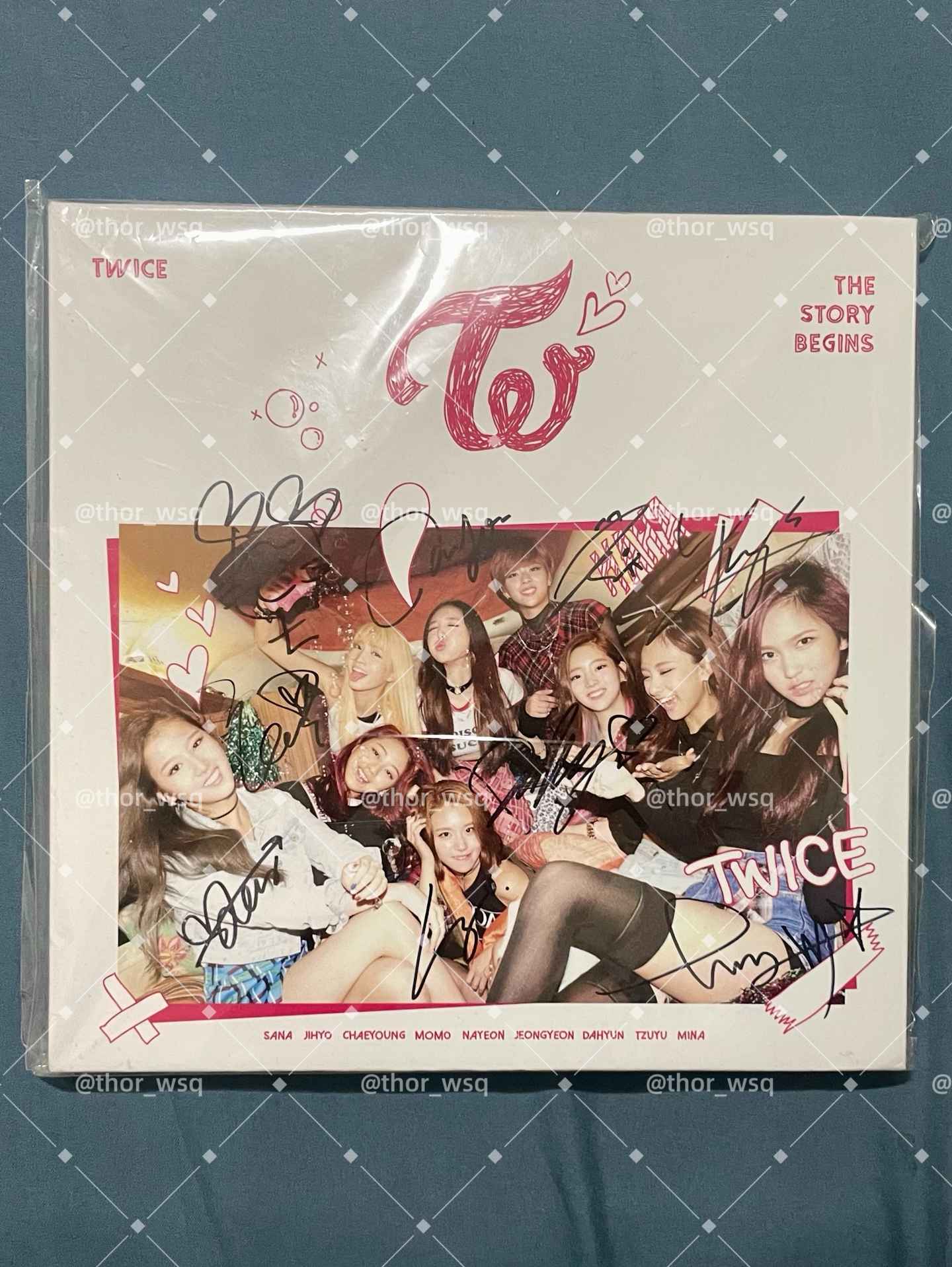 (全員親簽)MWAVE TWICE THE STORY BEGINS 迷你一輯 出道專 全員親筆簽名專輯