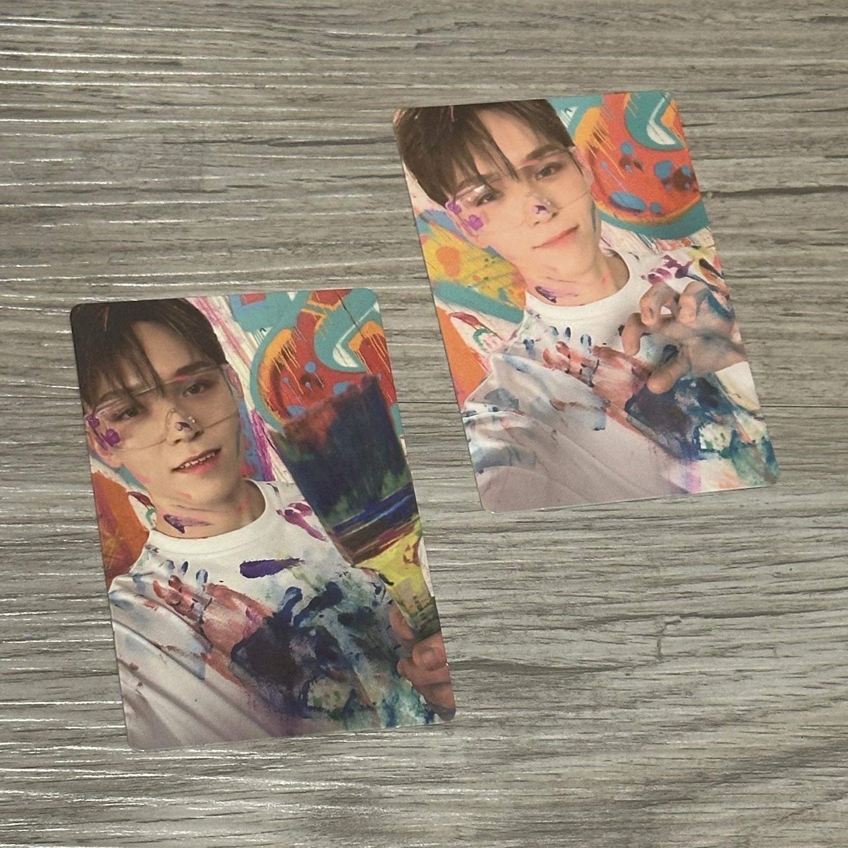 正四 克拉盤 油彩盤 專卡兩張合售