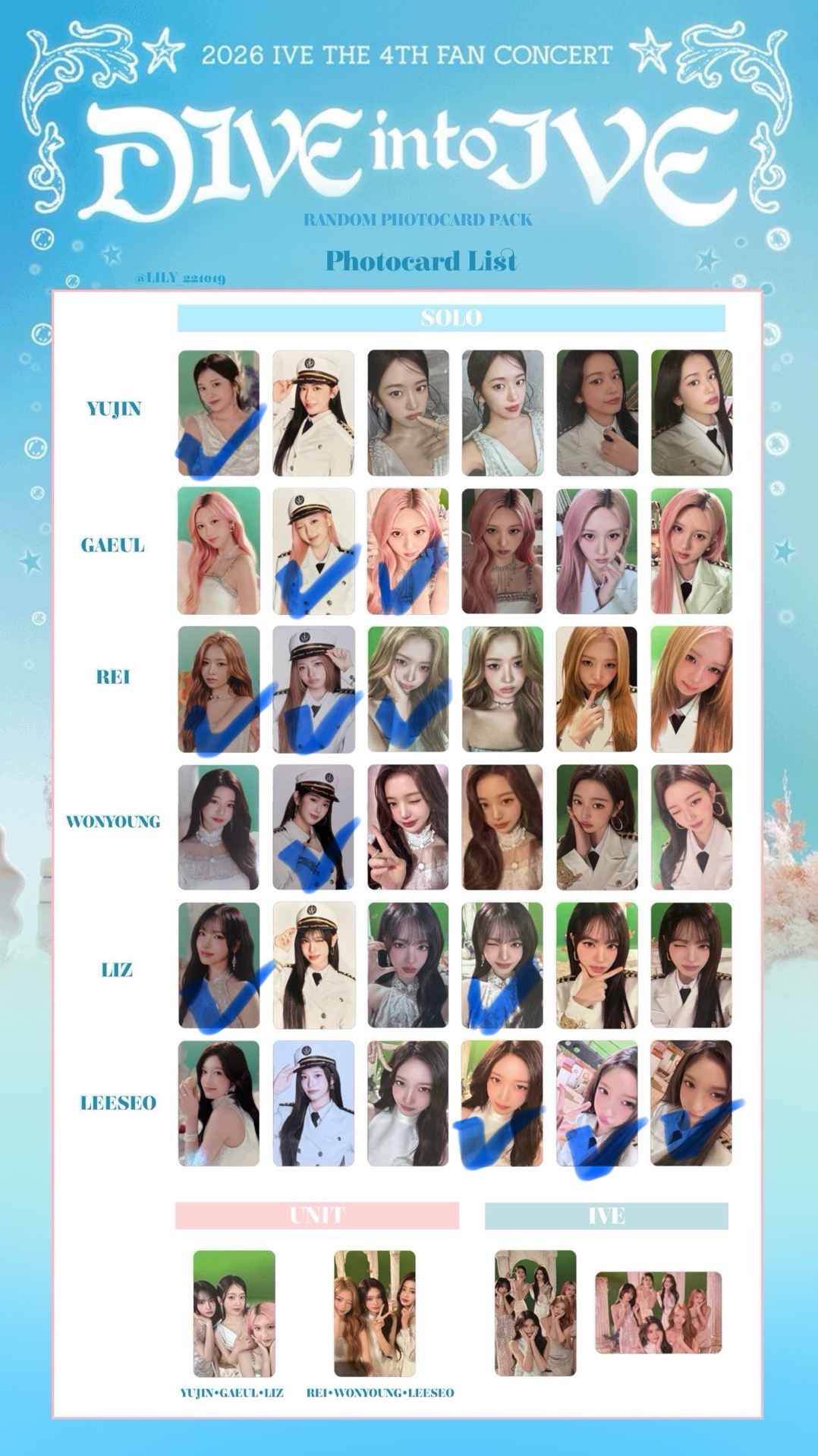IVE 4th FC 場周 隨機卡包 隨機卡（員瑛兪真秋天怜Liz栗子怜）小卡