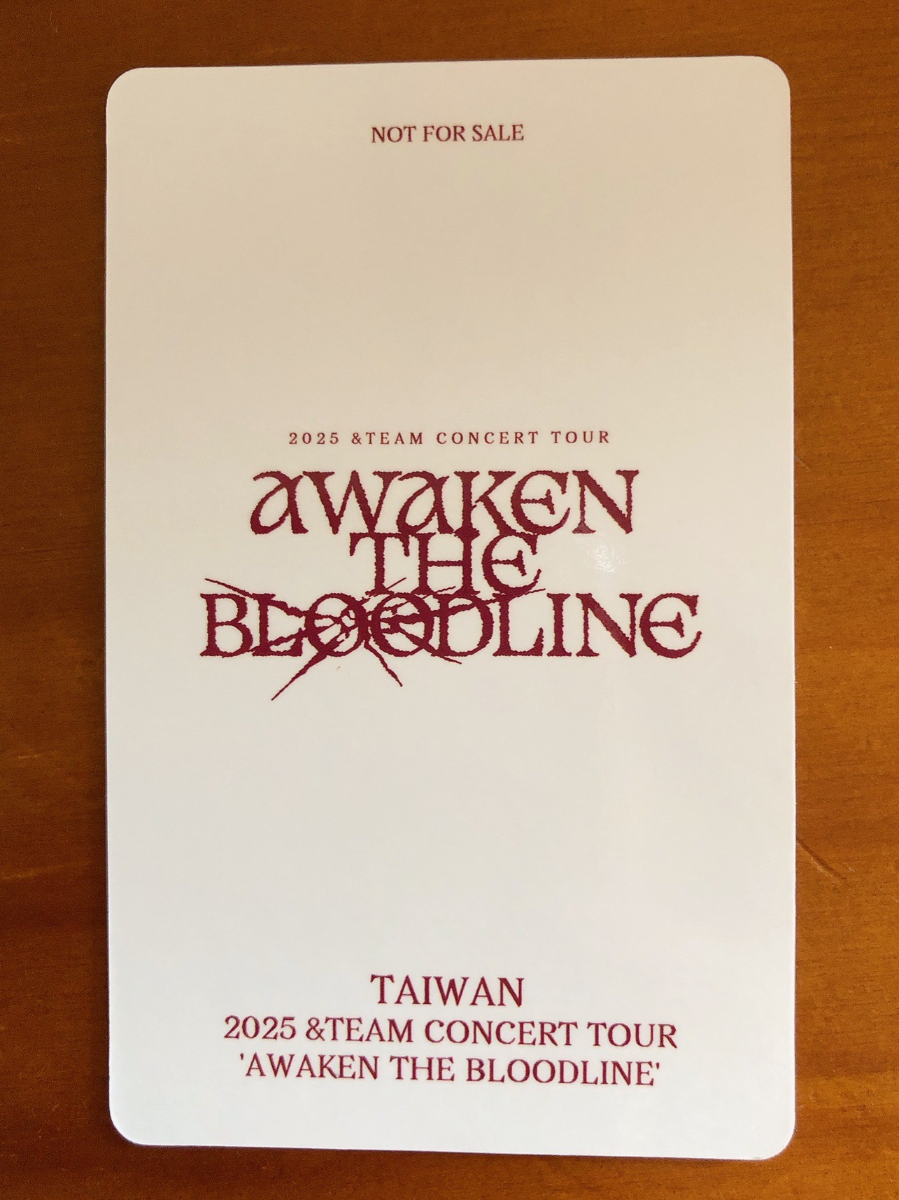 K （含專）ATB 入場卡 / 場限卡 TAIWAN 台北場 場限卡