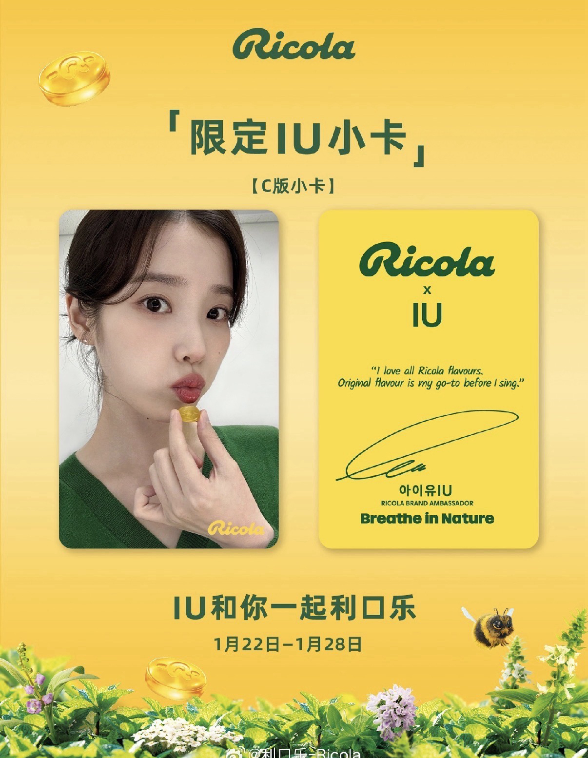 IU立口樂糖小卡（全家）
