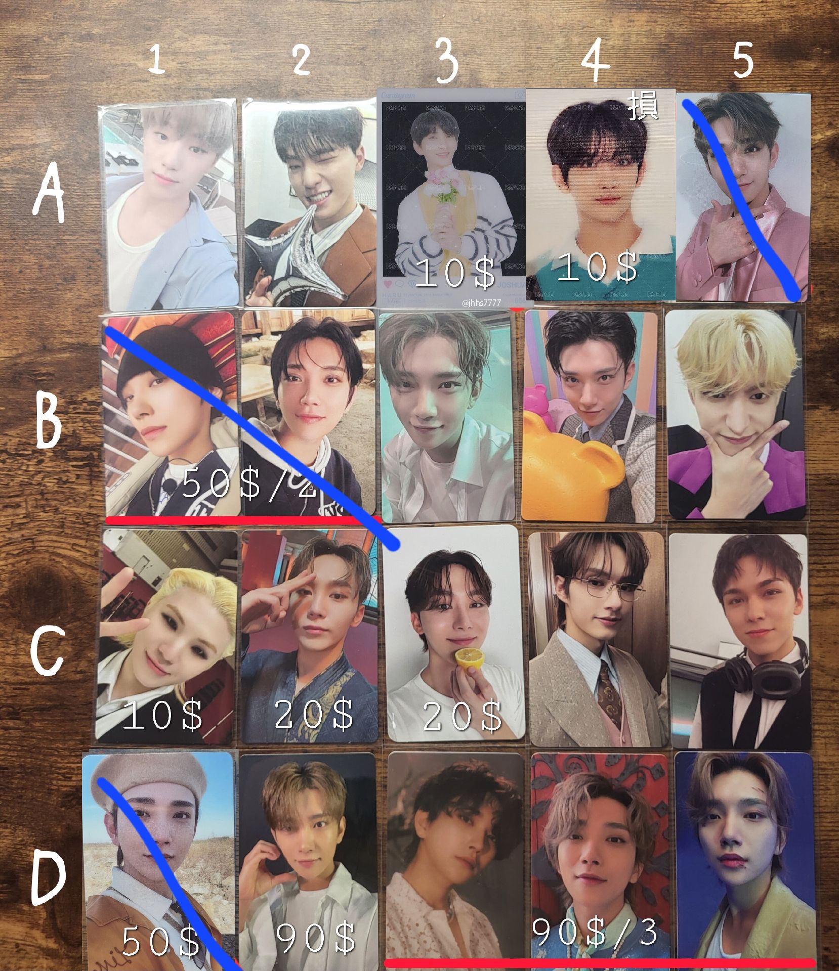 燦、秀、勳、寛、俊、率、奎