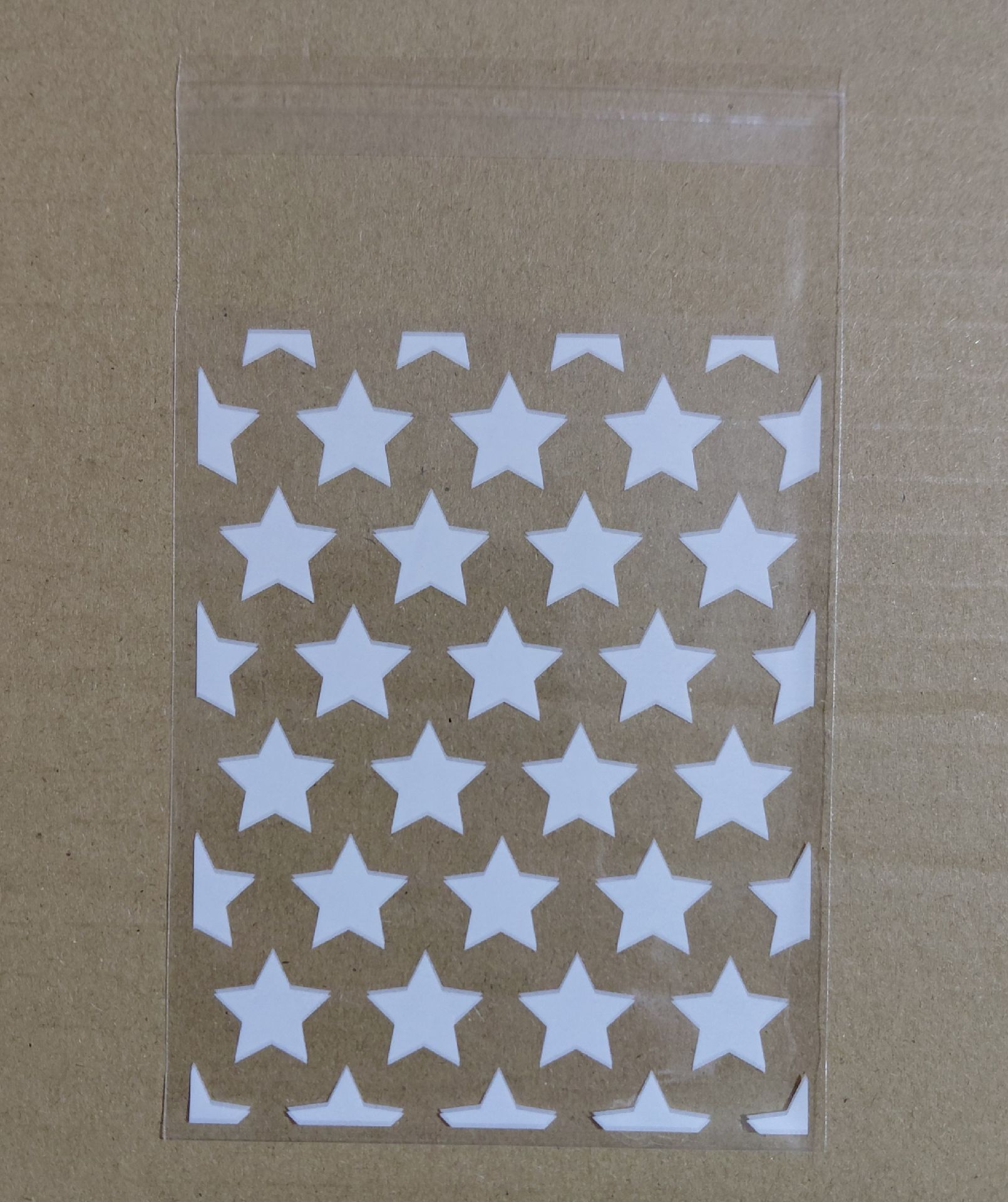 白色星星自黏袋8×10+3（10入）