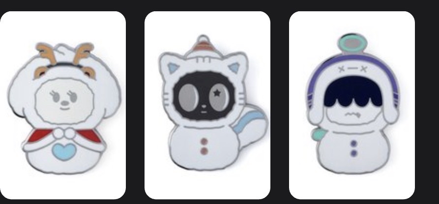 嘻喵哼 雪人鐵徽章