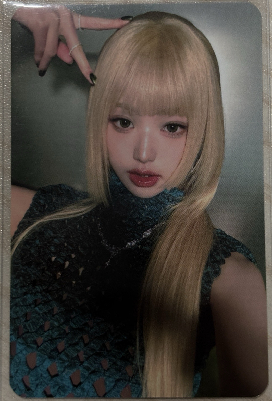 Wonyoung 比耶 貓耳 金髮員 🐱 Hapa Kristin 代言卡