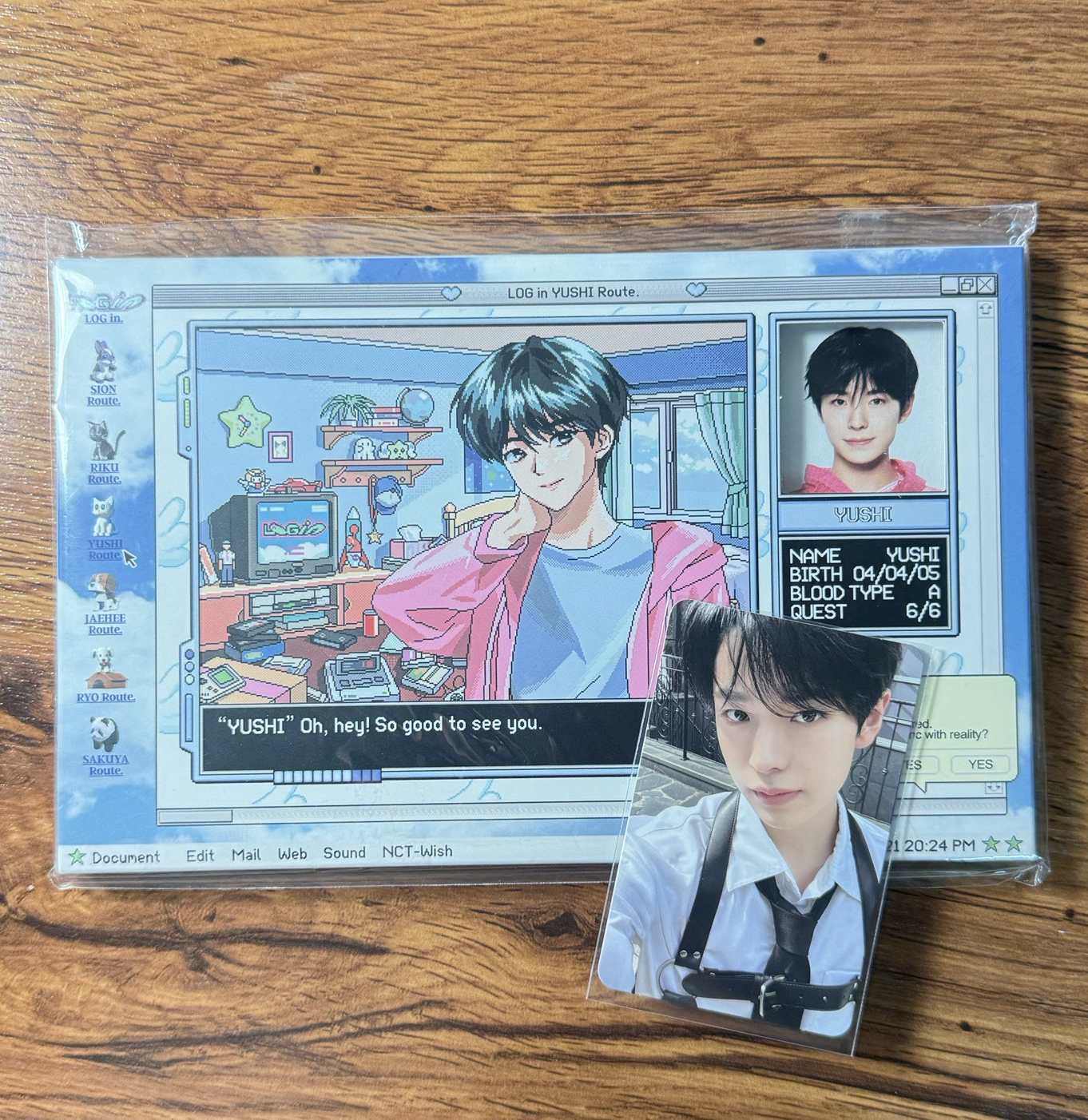 NCT WISH YUSHI LOG IN場周明信片+小卡（僅拆檢