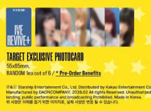 IVE美國限定/target通路 隨機特典