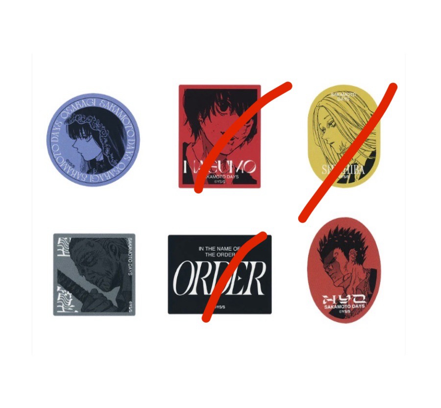 坂本日常order貼紙組（大佛-篁-豹三人）