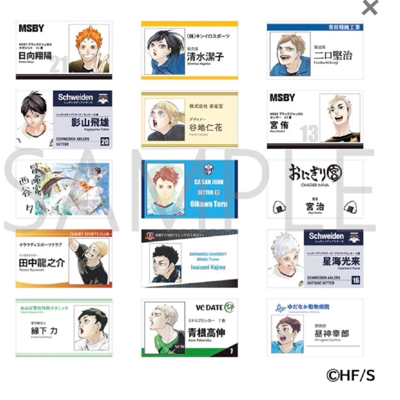 排球少年 fan park 成年名片