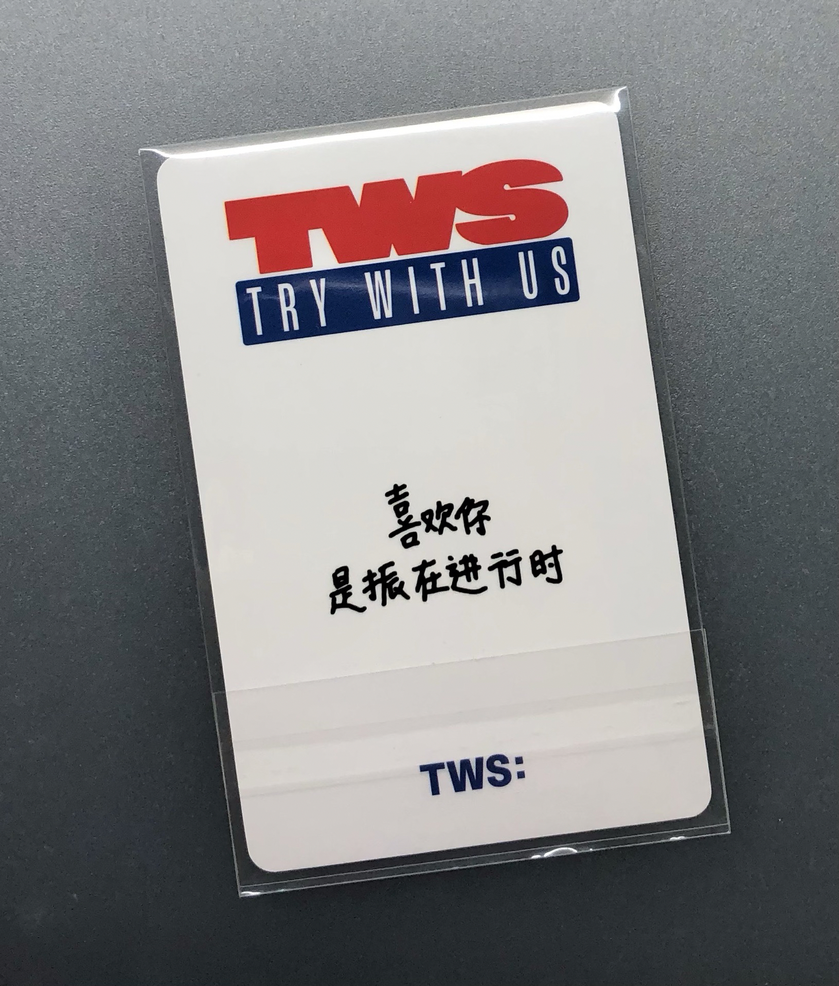 TWS yzy簽售卡 韓振 中文卡背