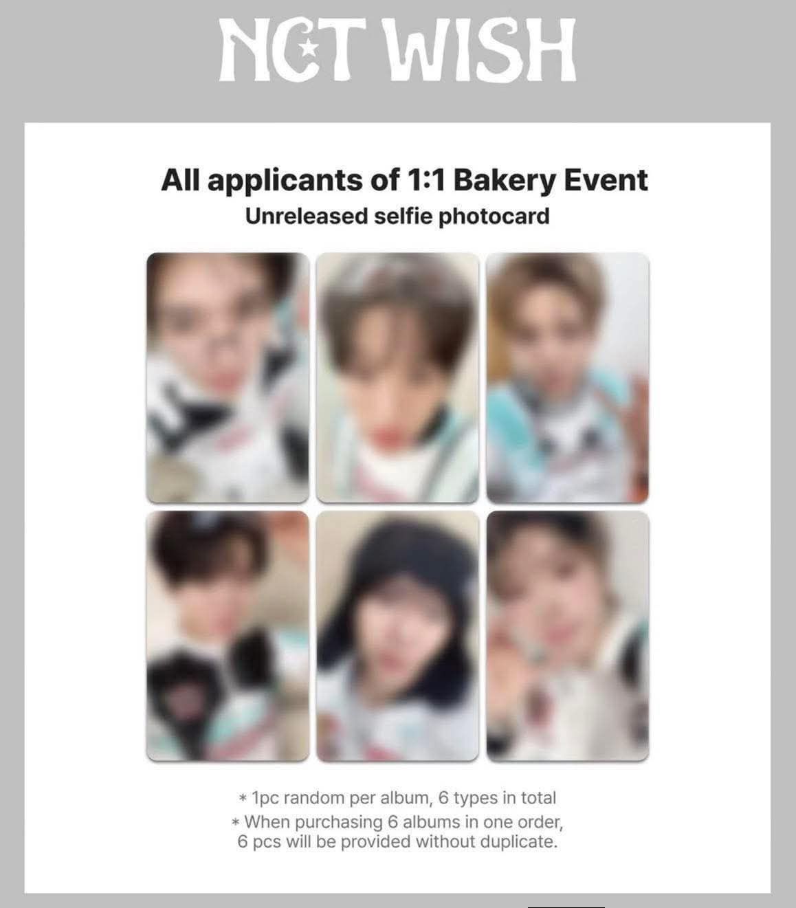 非現貨 NCT WISH 烘焙活動簽售卡