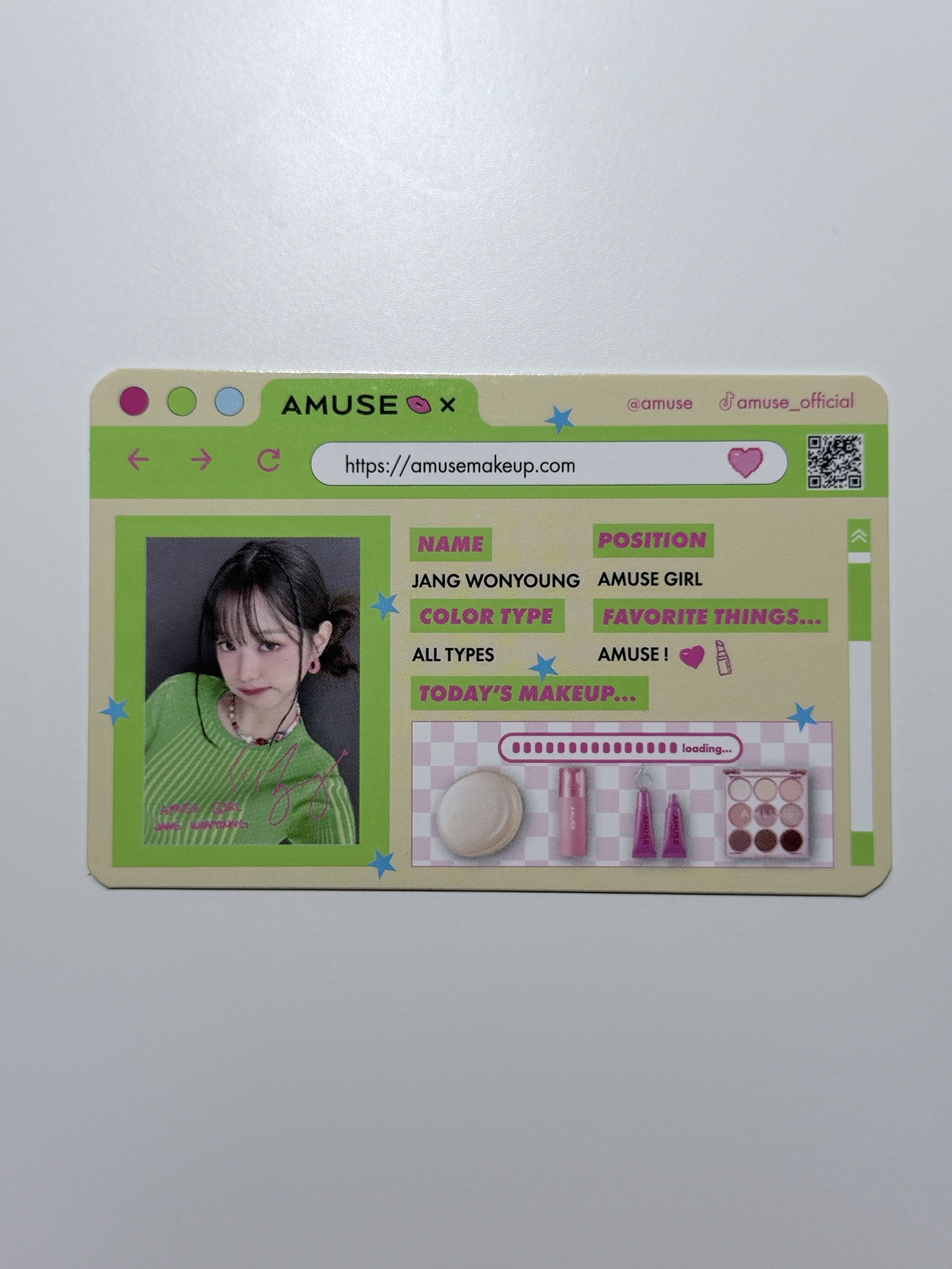 Amuse 代言卡7.0 綠衣小豬包