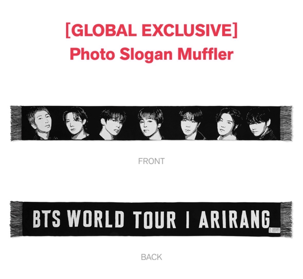 防彈ARIRANG TOUR MERCH 圍巾