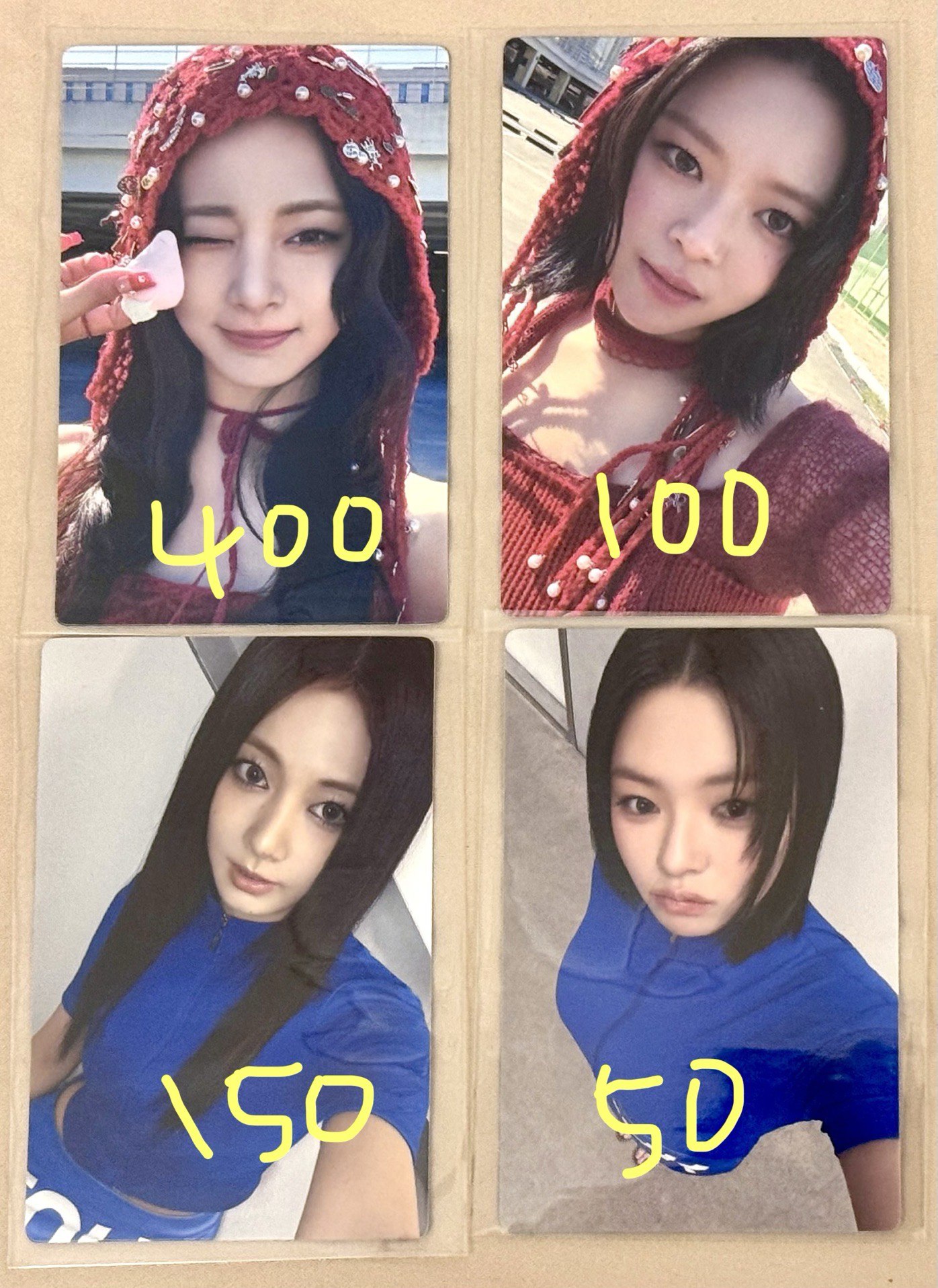 This is for 韓國場入場卡 藍衣+紅帽 定瑜