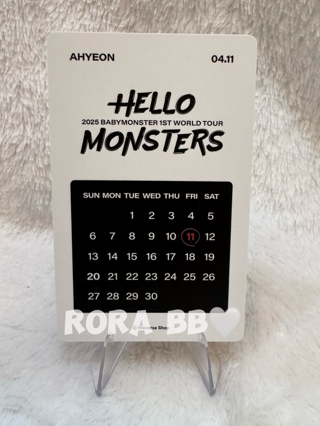 🩵BABYMONSTER AHYEON 世巡wvs展位卡 生日卡