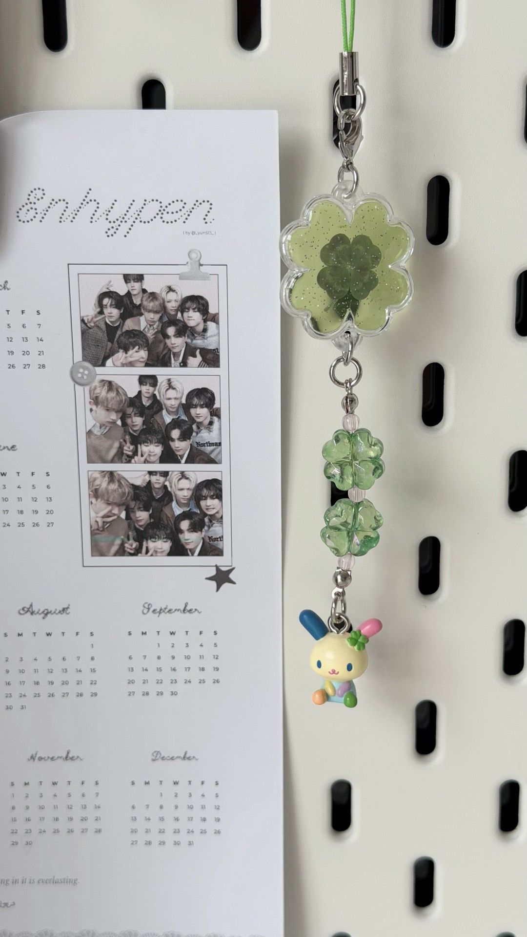 幸運草和菓子花小兔吊飾