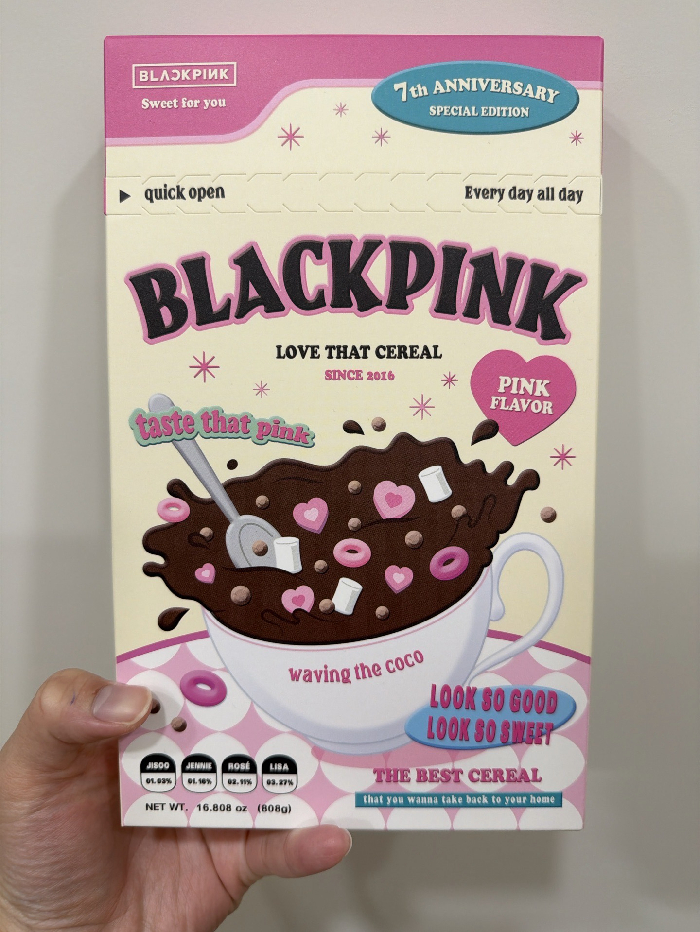 Blackpink 七週年麥片盒