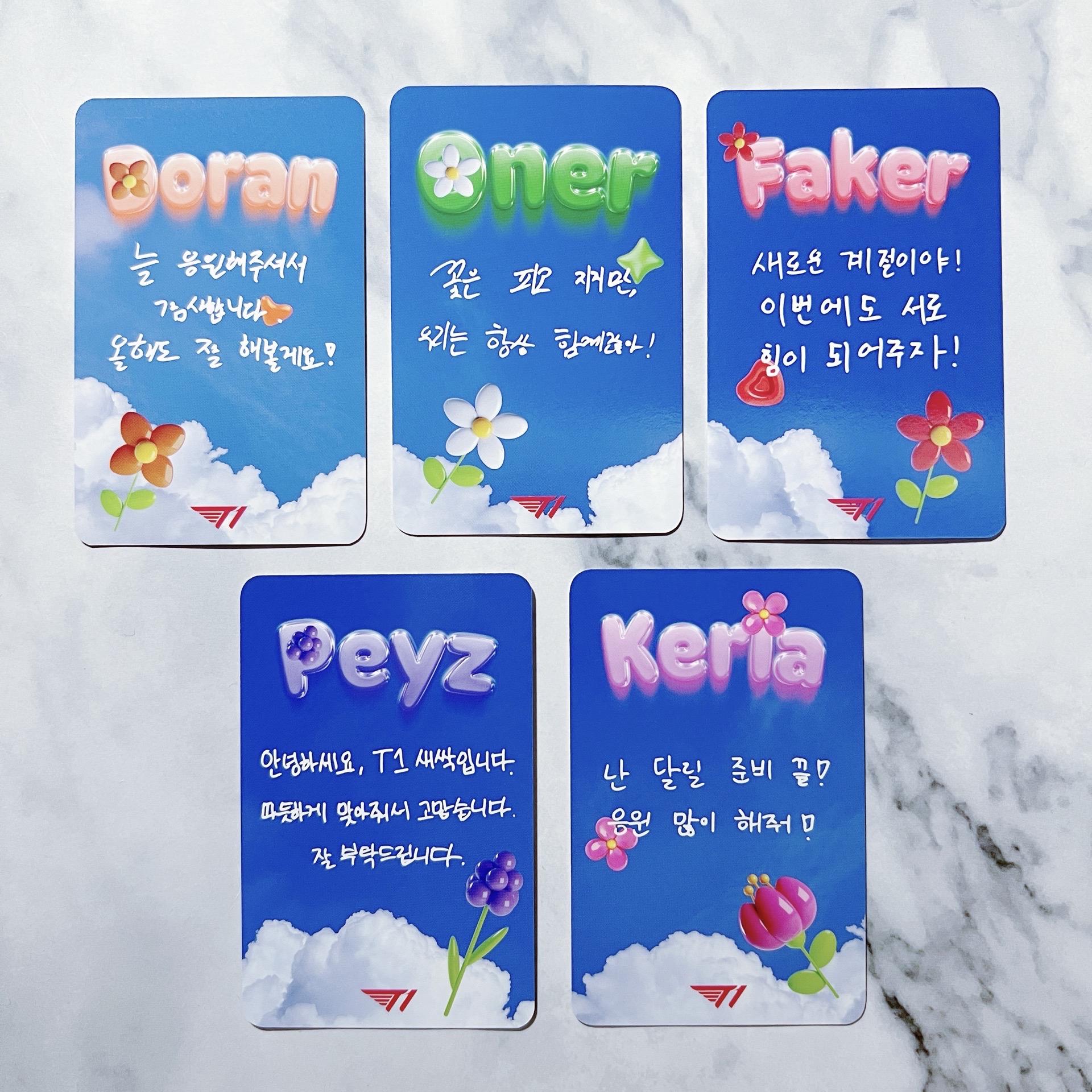 現貨 T1 滿額卡 Doran Oner Faker Peyz Keria