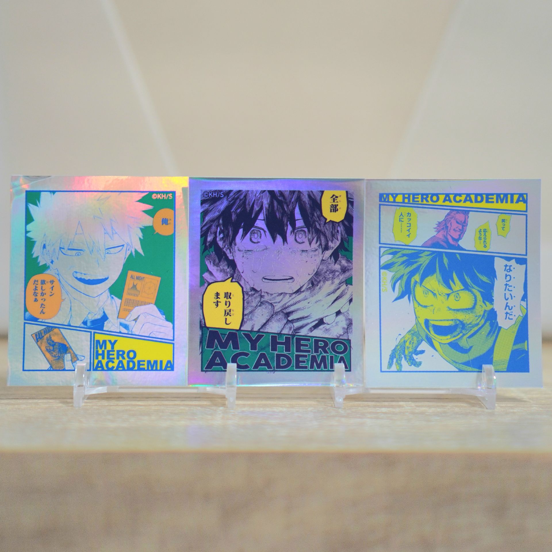 我的英雄學院 極光貼紙3張 爆豪 綠谷 無原包裝