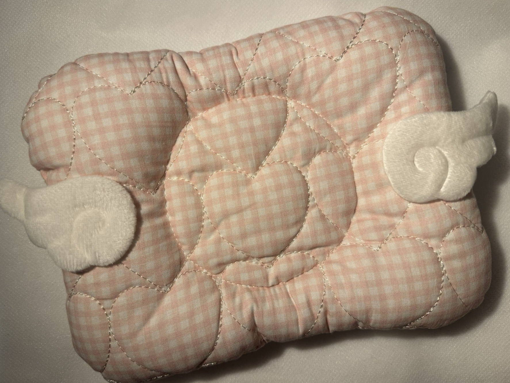 粉紅格紋翅膀杯墊