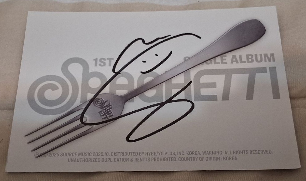 SPAGHETTI 簽名卡 美國官網 親簽明信片