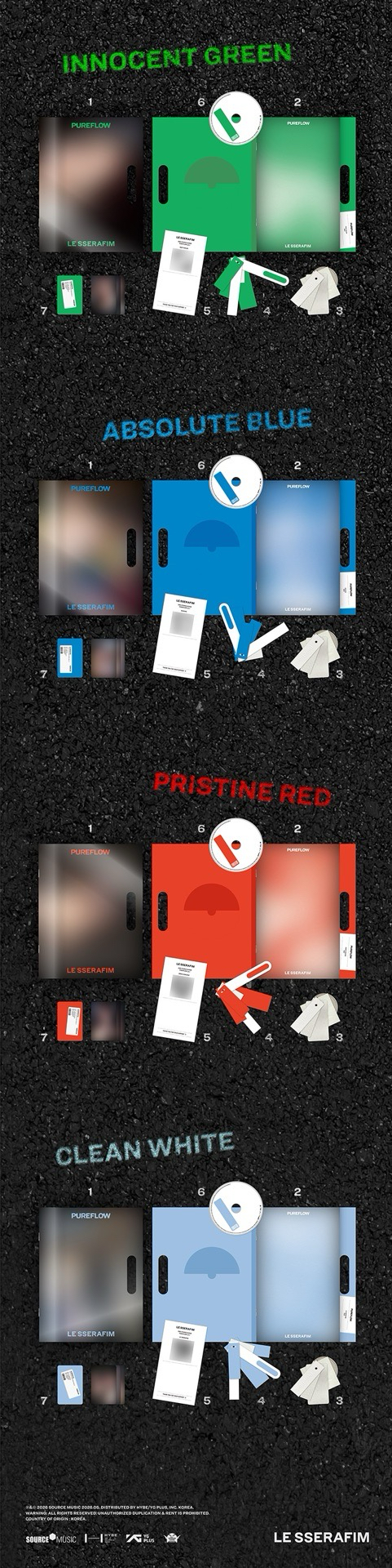 LE SSERAFIM 正規二輯PUREFLOW（成員版）已含國際運費免二補 購買隨機一款可排拆