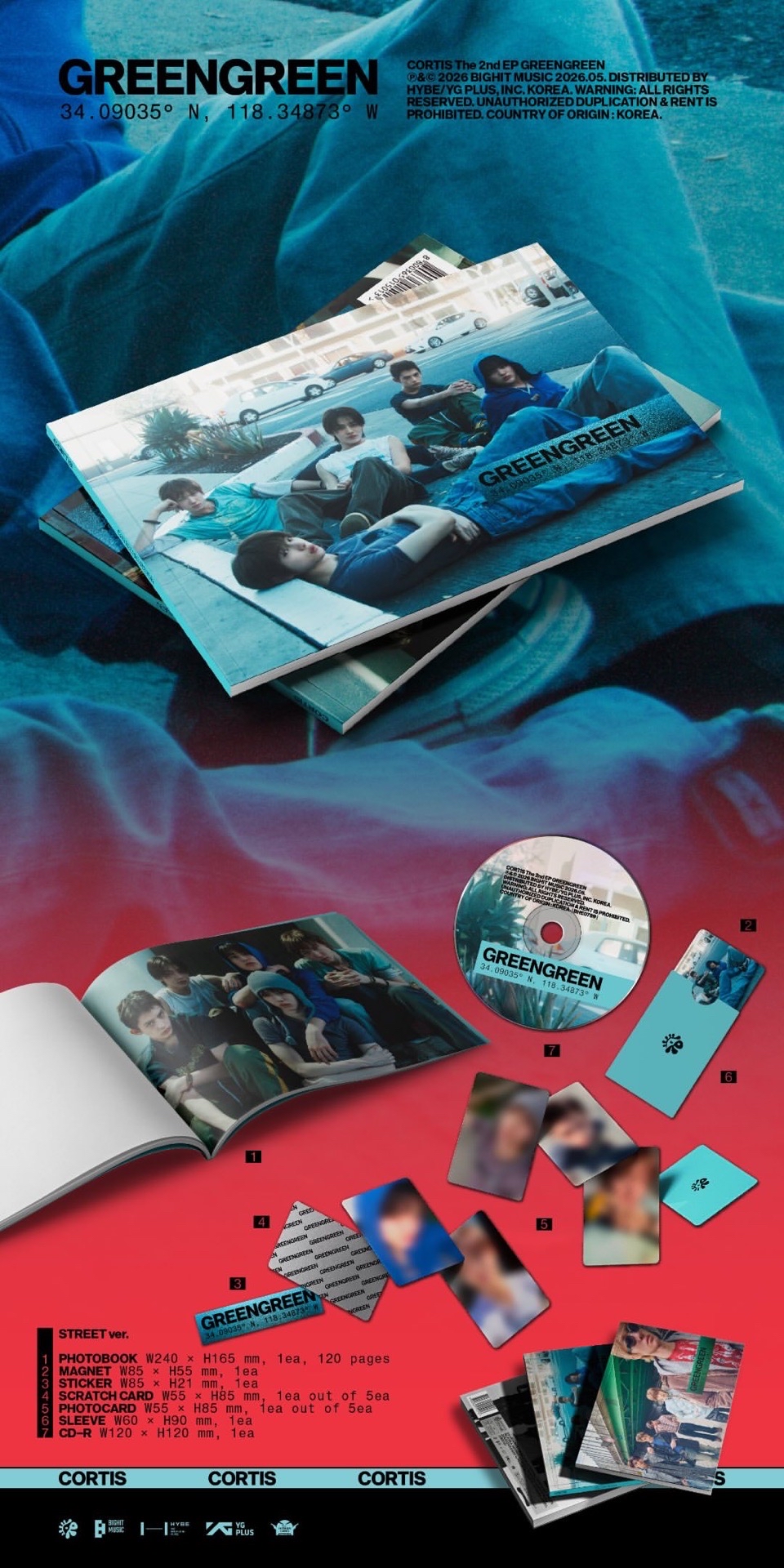 5/9 23:00收單 SC特典 CORTIS The 2nd EP「GREENGREEN」PB專