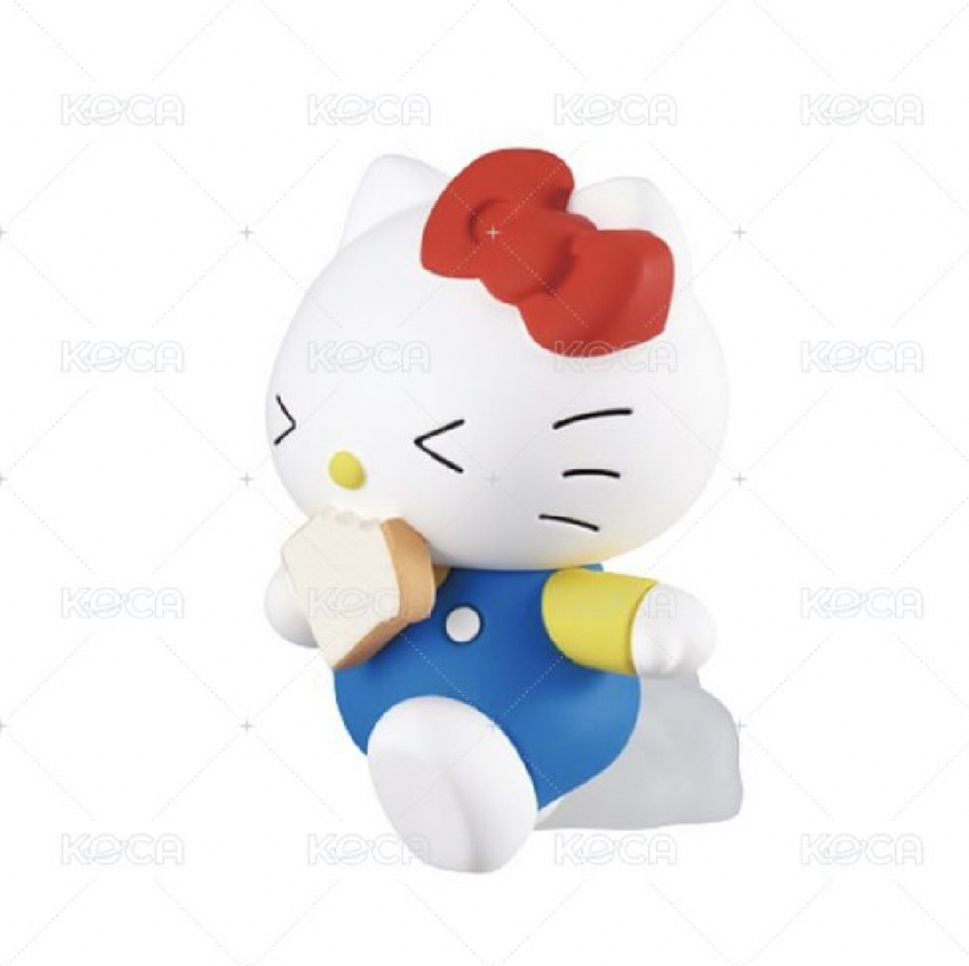 三麗鷗Kitty 咬吐司跑步+跌倒扭蛋 三款合售