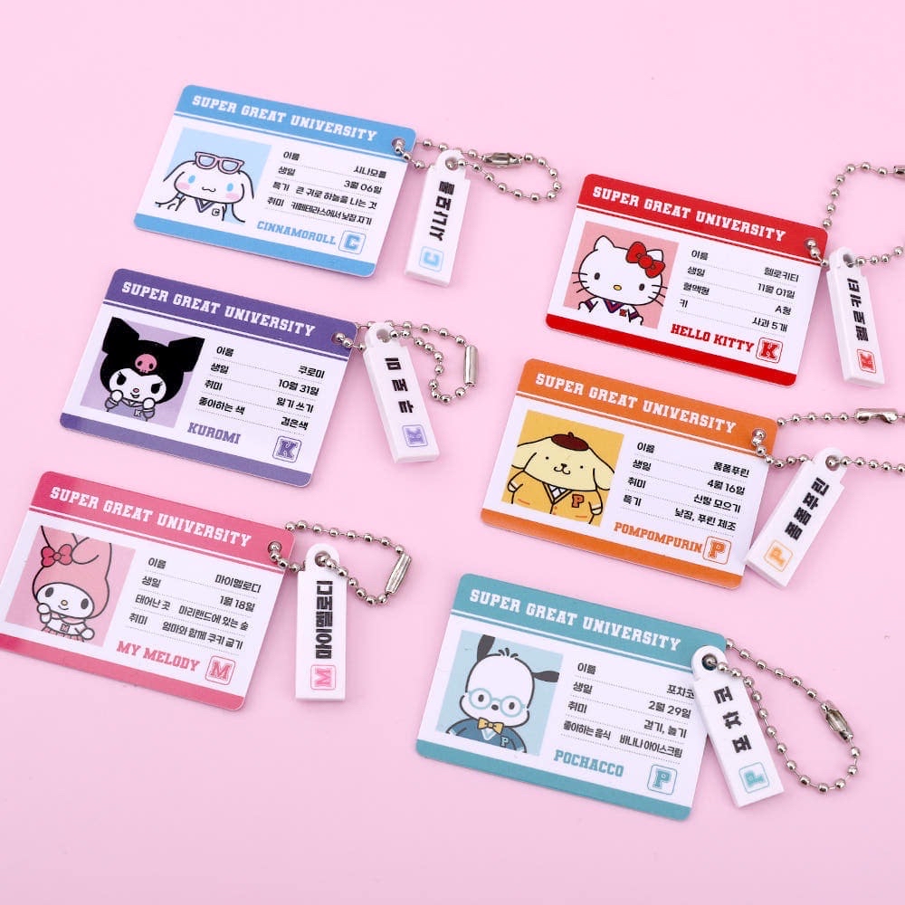 韓國三麗鷗角色隨機學生證吊飾