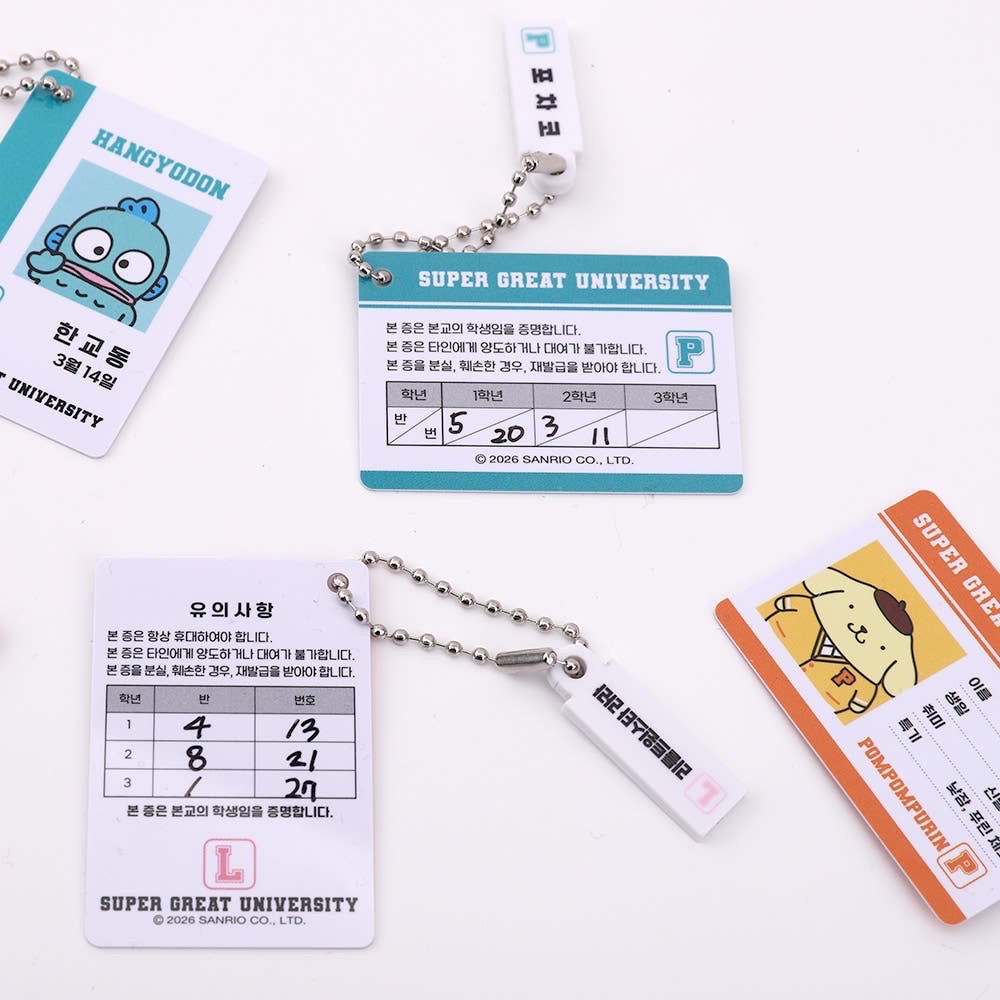 韓國三麗鷗角色隨機學生證吊飾