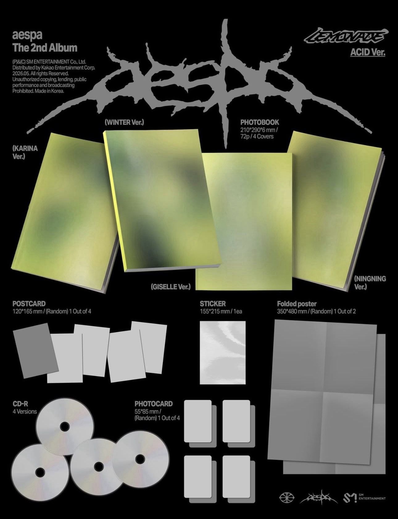 *非現 回歸後2-3周運回*aespa LEMONADE ACID Ver. 未拆專