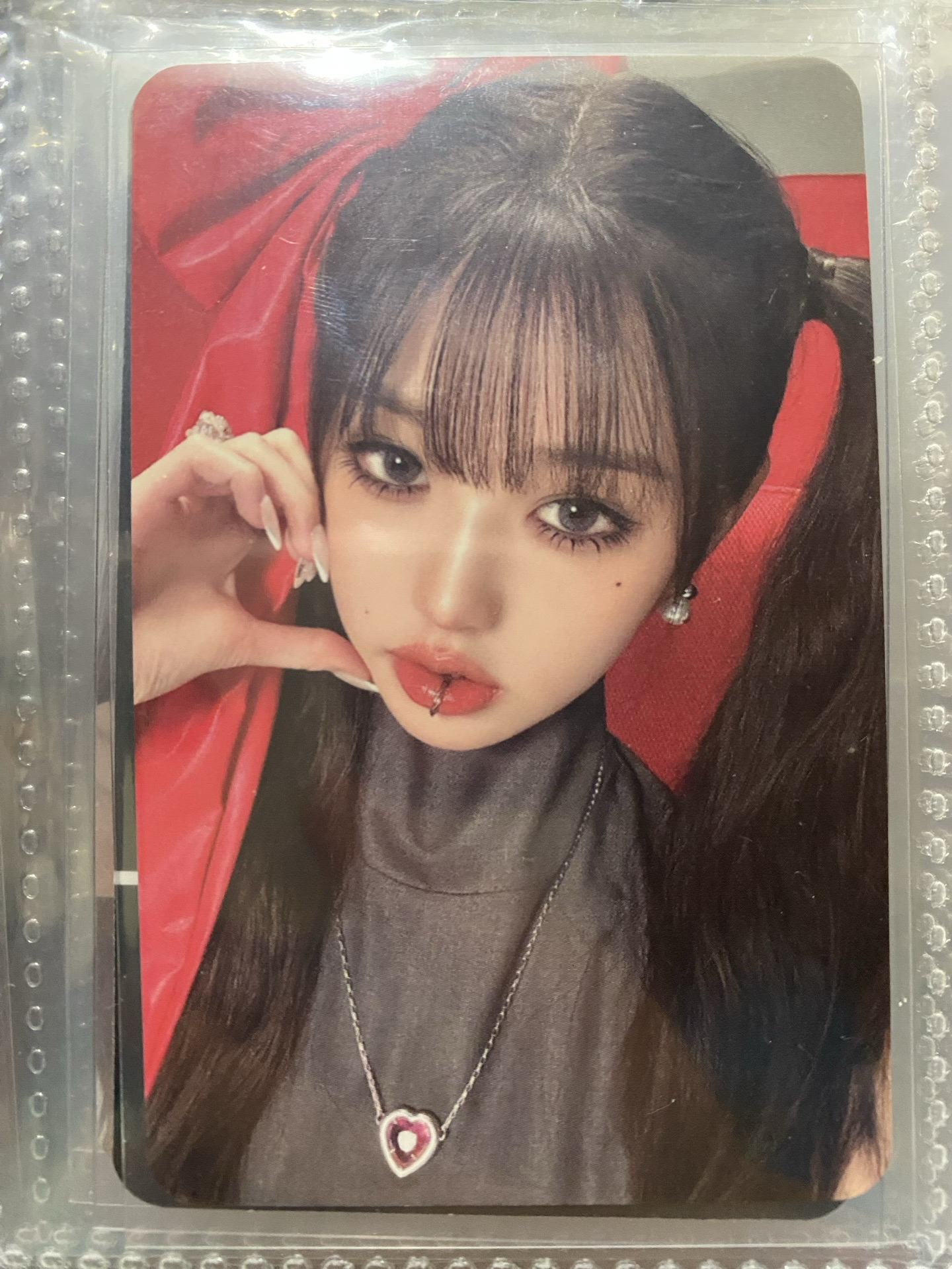 IVE 張員瑛 Wonyoung I'VE MINE 雙馬尾蝴蝶結臉頰比心專卡