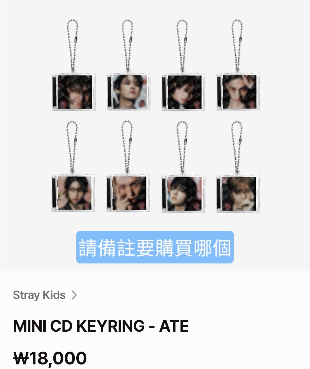ATE 迷你CD鑰匙圈（備註成員）